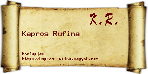 Kapros Rufina névjegykártya